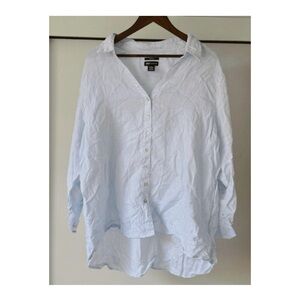 Jones New York Light Gray Linen Shirt